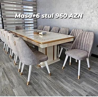 l masalar: Qonaq otağı üçün, Yeni, Açılmayan, Dördbucaq masa, 6 stul — 1