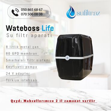 su filterləri: Su filtri Wateboss Life (Pompalı 5 aşamalı) 2,8 Tank Metal Çən -5