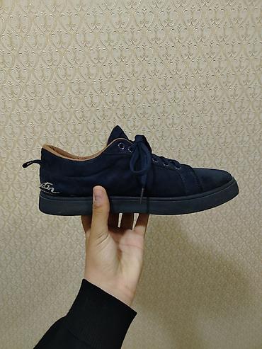 nike air force 1: Kişi krossovkası – tünd lacivərt rəng - Material: zərif süet (üst — 1