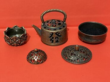 Digər dəstlər və servizlər: Məhsul: Kiçik ölçülü bürünc tonlarda ətir qabları dəsti Təsvir: - 3 — 2