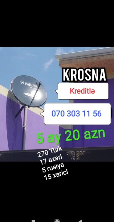 TV/video üçün aksesuarlar - Azərbaycan: Krosna krosnu kros peyk antenaların kreditlə və nəğd quraşdırılması