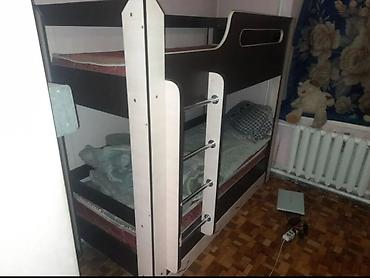детиский мебел: Спальный гарнитур, Б/у, Односпальная кровать, Шкаф, Двухъярусная кровать, Кыргызстан, Дерево, Платная доставка, Самовывоз, Бесплатная доставка, цвет - Бежевый — 5