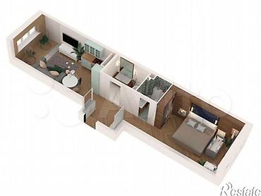 квартира бирилет: 2 комнаты, 49 м², Элитка, 2 этаж, ПСО (под самоотделку) — 5