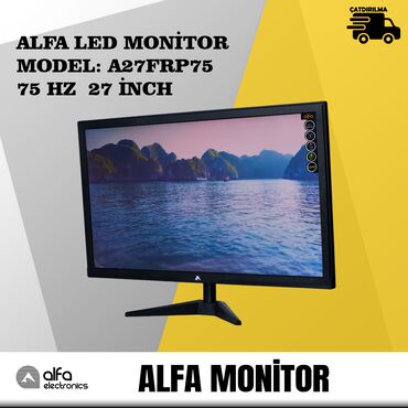 Digər kompüter aksesuarları: Monitor LED "Alfa, 75Hz 27 INCH" ALFA LED MONITOR MODEL: A27FRP75 75