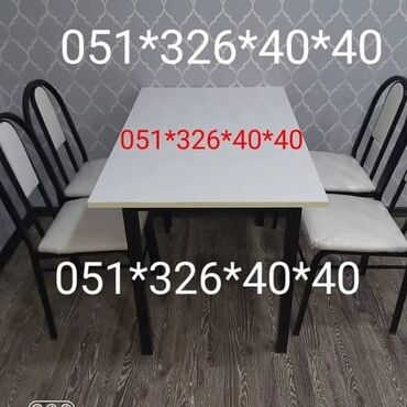 Masa və oturacaq dəstləri: Mətbəx üçün, Yeni, Açılmayan, Kvadrat masa, 4 stul — 20