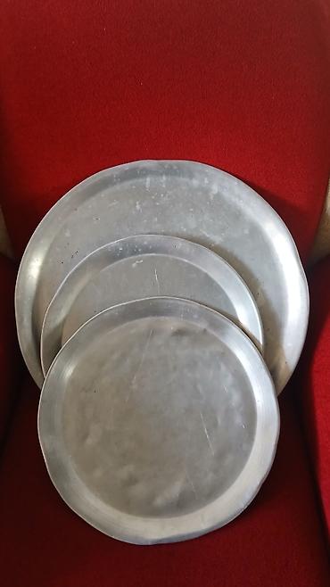 nargile dairesi: Alüminium tepsi dəsti (80 illik-əntik sinilər) - Material: alüminium — 2