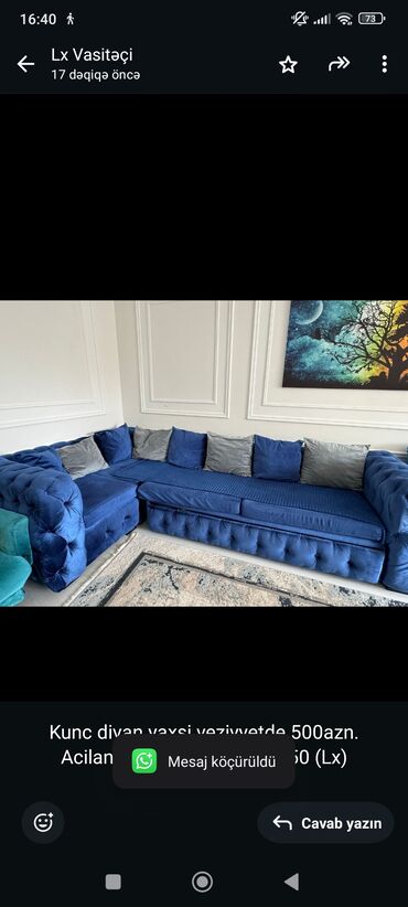 Ev üçün digər mebel: Künc divan, İşlənmiş, Çatdırılma yoxdur