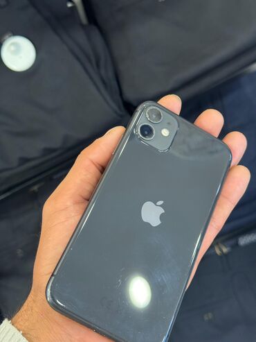 купить айфон в азербайджане: IPhone 11, 128 GB, Qara, Barmaq izi, Simsiz şarj, Face ID
