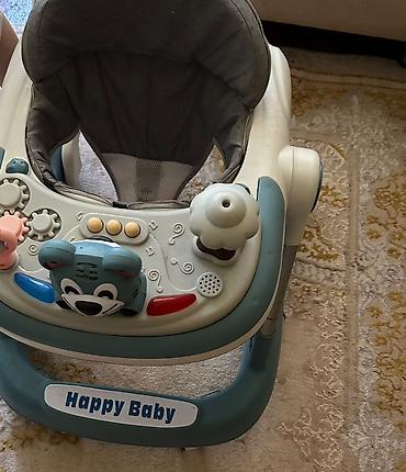 tibbi mehsullar: Happy Baby uşaq gəzdirəni (walker) - Rəng: açıq mavi/ağ, oturacaq — 3