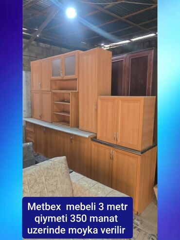 Растения: Mətbəx mebeli dəsti – 3 metr. - Material: laminat/LDSP gövdə, taxta