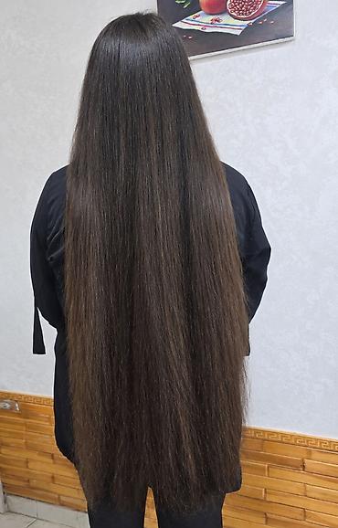 uzun sac: Təbii insan saçı – rengsiz temiz sac. 112qram 70 sm — 1