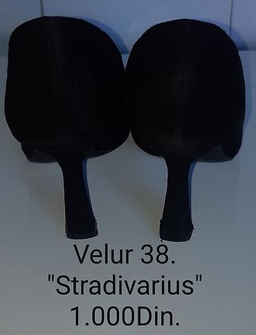 oh lala obuca: Stradivarius ženske salonke od velura, crne boje. - Broj: 38 - — 4