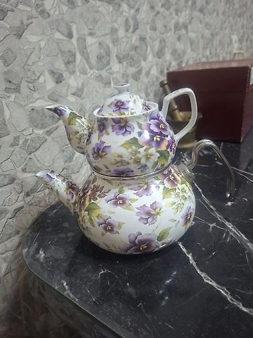Qab-qacaq və mətbəx ləvazimatları: Çay dəsti, rəng - Ağ, Farfor — 1