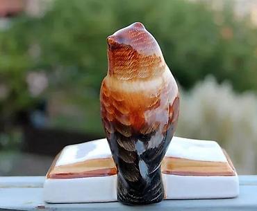 Figure: Mudra sova na knjizi - Vintage Bodrogkeresztur keramika. Ručno — 3