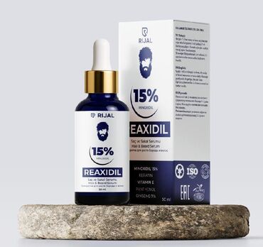 уход за волосами: REAXIDIL 15% Minoxidil — сыворотка для роста бороды и волос от RIJAL