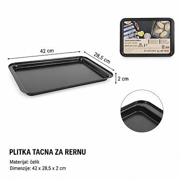 KMT Pravougaona plitka posuda 2406106 Opis: - Plitka tacna za rernu