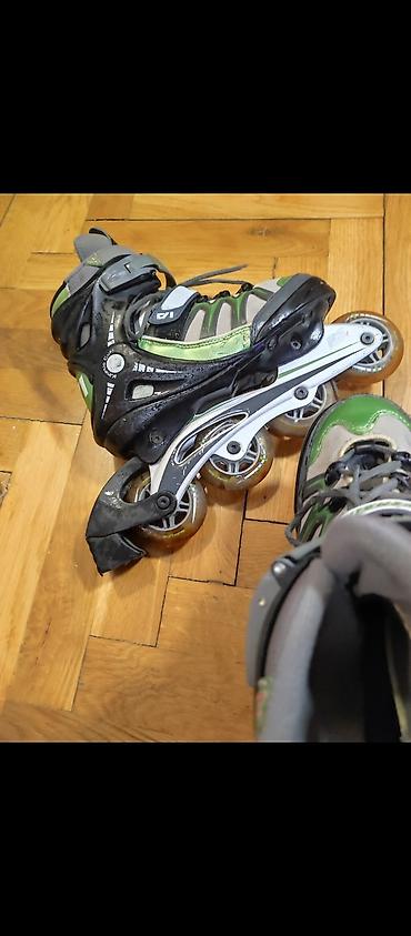 Roleri i rolšue: Roleri Power Slide – inline, 4 točka po cipeli. - Dizajn: crno‑zelena — 1