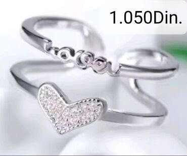 moderan srebrni nakit: Women's ring, Material: Cubic zirconia