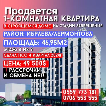 французский квартал продажа квартир: 1 комната, 47 м², Элитка, 8 этаж