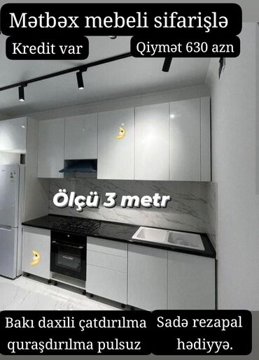 metbex mebeli kreditle: Yeni mətbəx mebeli 1 pqm görə qiymətlər Mat Laminat 180 azn Parlaq