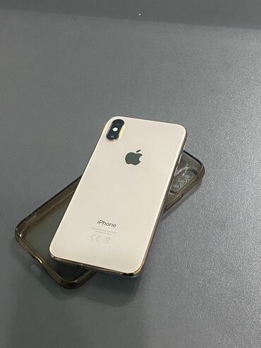 работа со стеклом: IPhone Xs, Б/у, 256 ГБ, Золотой, Защитное стекло, Чехол, 77 %