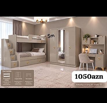 Uşaq/yeniyetmə otağı üçün tam dəst mebel Dəst daxilidir: -