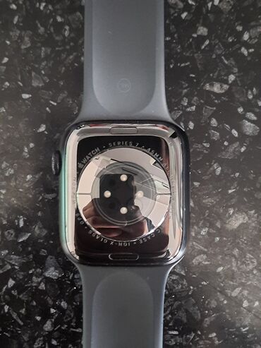 Акылдуу сааттар: Apple Watch Series 7 (45 мм), алюминиевый корпус, черный/темно-серый