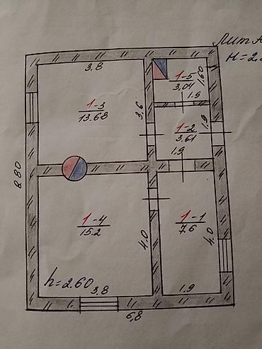 Үйлөрдү сатуу: 3 бөлмө, 60 м², 8 соток, Бишкек, Пригородное а. Менчик ээси — 4