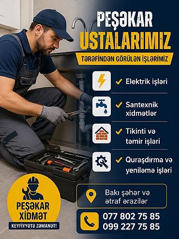 муж на час баку: Peşəkar usta xidməti – Bakı şəhəri və ətraf ərazilər Görülən işlər: - — 1