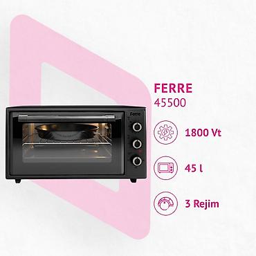 Mətbəx texnikası: Məhsul №: 5239 Məhsulun adı: Elektrik soba Ferre 45500 Black Brend — 1