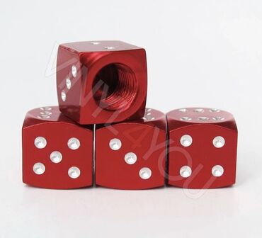 запчасти раф 4: Колпачки на ниппель игральные кости (цвет красный) в комплекте 4 шт