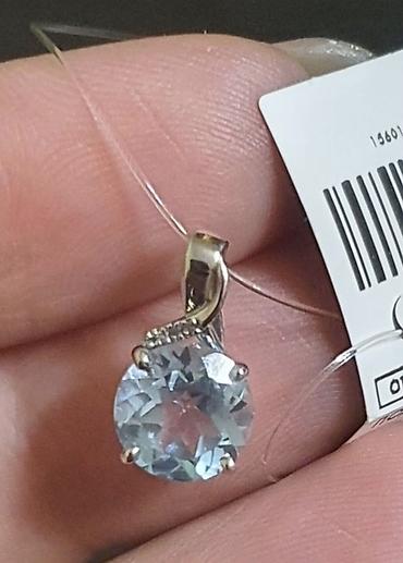 Kulonlar: Kulon, Ağ qızıl, 585 Əyar, Topaz, 2.01-2.50 Karat — 2
