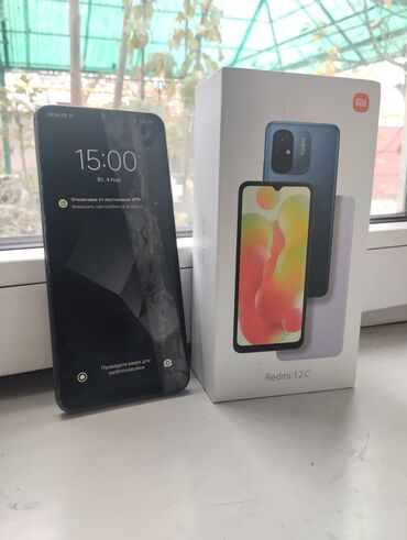 аудио системы: Redmi, Redmi 12C, Б/у, 64 ГБ, цвет - Синий, 2 SIM