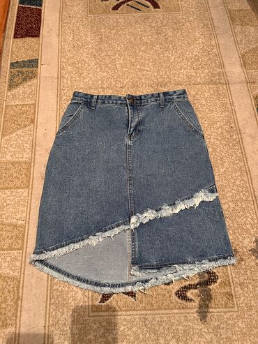 юбка из джинсовой ткани: Юбка, Миди, Джинс, По талии