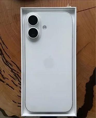 IPhone 16, Б/у, 128 ГБ, Белый, Зарядное устройство, Кабель, Коробка, 91 %