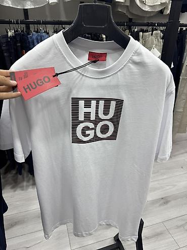 Мужская футболка, S, M, L, Hugo Boss, Новый, цвет - Белый, Самовывоз