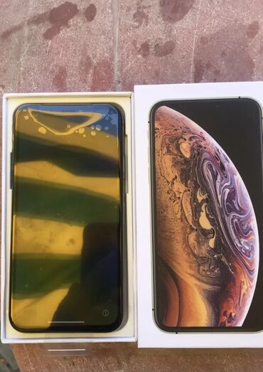 Apple iPhone: IPhone Xs, Жаңы, 256 ГБ, Алтын, Коргоочу айнек, Куту, Заряддоочу түзүлүш, 100 %