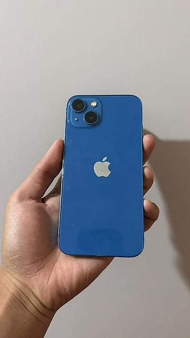 IPhone 13, Б/у, 128 ГБ, Синий, Защитное стекло, Чехол, 69 %