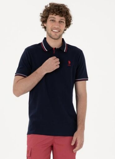 Футболки: Мужская футболка, 2XL (EU 44), Us Polo Assn, Новый, цвет - Синий, Платная доставка