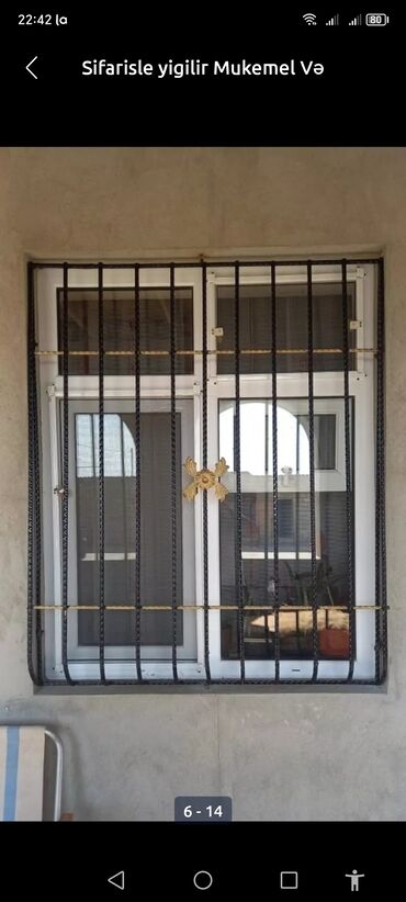 Barmaqlıqlar: Məhsul: Dəmir pəncərə barmaqlığı Təsvir: - Pəncərələr üçün dekorativ — 15