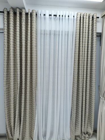 Шторы и занавески: Комплект штор, Велюр, С тюлем в комплекте, Готовое изделие, Для зала — 11