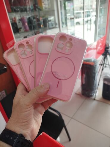 зарядка iphone 5: IPhone 14 Pro və 14 Pto Max üçün çəhrayı silikon maqnetik qoruyucu