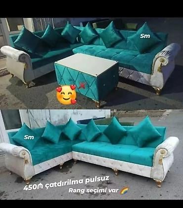 klassik divanlar: Künc divan dəsti – açılan və bazalı model - Ölçü: 280 x 200 sm — 2