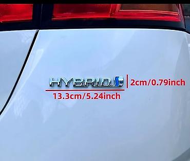 2 gr: Эмблема для автомобиля Toyot "HYBRID" с хромированной отделкой и синей — 5