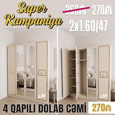 2ci el dolablar: Dörd qapılı dolablar təmiz laminatla 📌 Qiymət : 270₼ Ölçü : 2 x 1.60 — 2