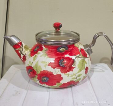 чайный сервиз барановка ссср: Б/у, цвет - Красный, Чайник, 2,5 л