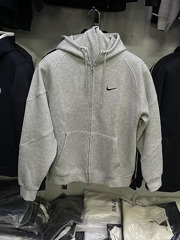 рейбон очки: Худи двойка Nike х Supreme на молнии с капюшоном. Светло-серый — 1