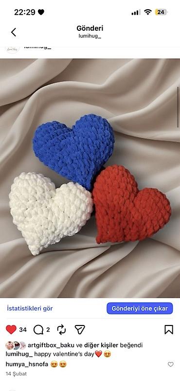 sade perdeler: Məhsul: Əl işi ürək formalı yumşaq dekor yastıqlar - Material: qalın — 1