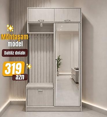 Möhtəşəm model dəhliz dolabı - Rəng: açıq ağac tonları, minimalistik