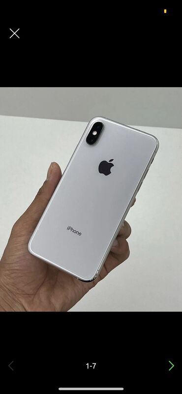 Мобильные телефоны и аксессуары: IPhone X, Б/у, 256 ГБ, Белый, Зарядное устройство, Кабель, 67 %